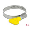 Delock Schlauchschelle Edelstahl 400 SS mit Flügelmutter 32 - 50 mm 5 Stück gelb