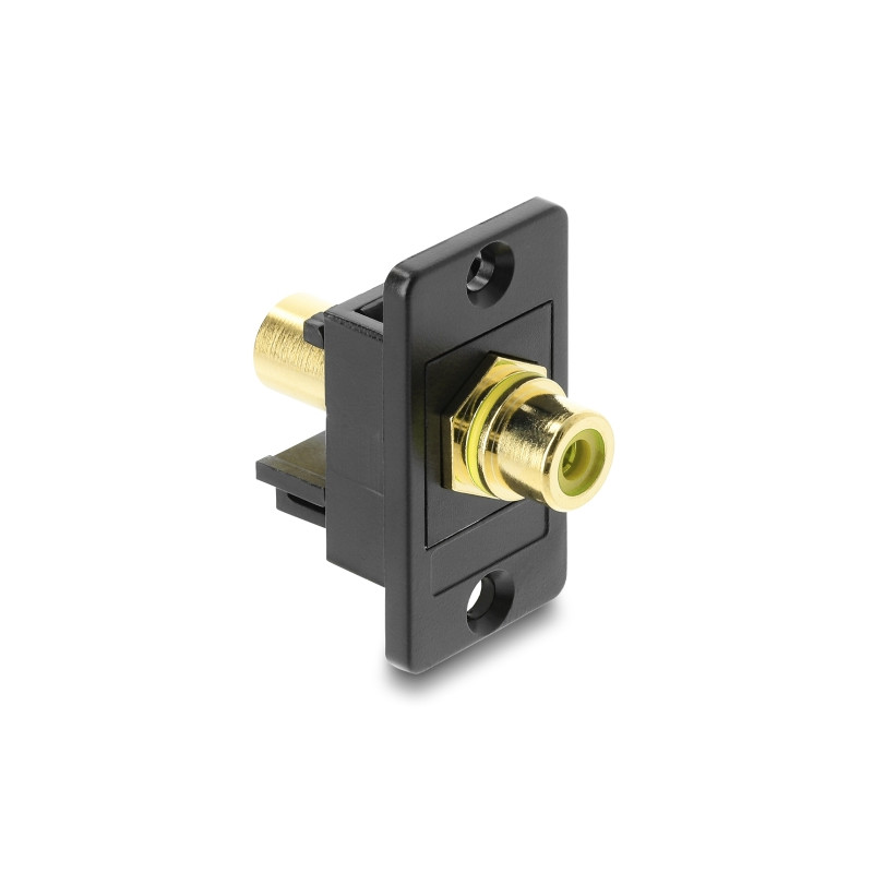 Delock Panel Mount Cinch Buchse zu Cinch Buchse vergoldet gelb / schwarz