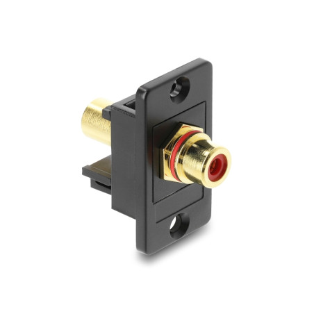Delock Panel Mount Cinch Buchse zu Cinch Buchse vergoldet rot / schwarz