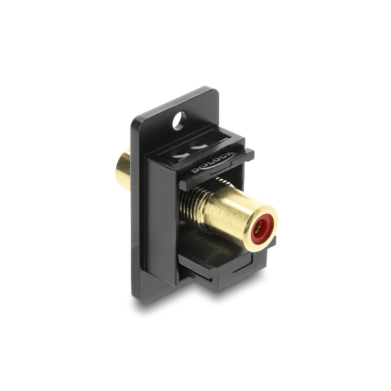 Delock Panel Mount Cinch Buchse zu Cinch Buchse vergoldet rot / schwarz