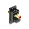 Delock Panel Mount Cinch Buchse zu Cinch Buchse vergoldet rot / schwarz