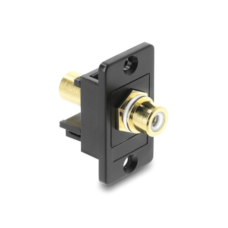 Delock Panel Mount Cinch Buchse zu Cinch Buchse vergoldet weiß / schwarz