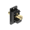 Delock Panel Mount Cinch Buchse zu Cinch Buchse vergoldet weiß / schwarz