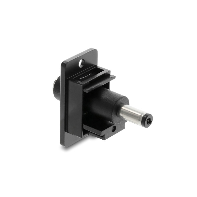 Delock Panel Mount DC 5,5 x 2,1 mm Buchse zu DC 5,5 x 2,1 mm Stecker schwarz
