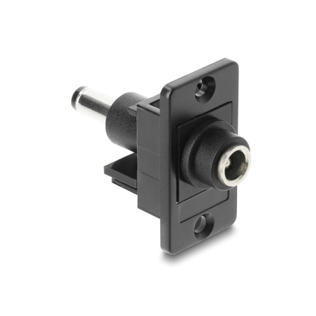Delock Panel Mount DC 5,5 x 2,1 mm Buchse zu DC 5,5 x 2,5 mm Stecker schwarz