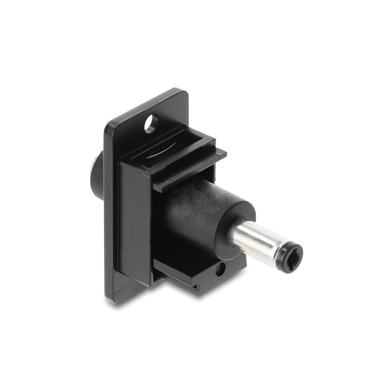 Delock Panel Mount DC 5,5 x 2,1 mm Buchse zu DC 5,5 x 2,5 mm Stecker schwarz