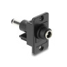 Delock Panel Mount DC 5,5 x 2,5 mm Buchse zu DC 5,5 x 2,1 mm Stecker schwarz