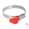 Delock Schlauchschelle Edelstahl 400 SS mit Flügelmutter 40 - 60 mm 5 Stück rot