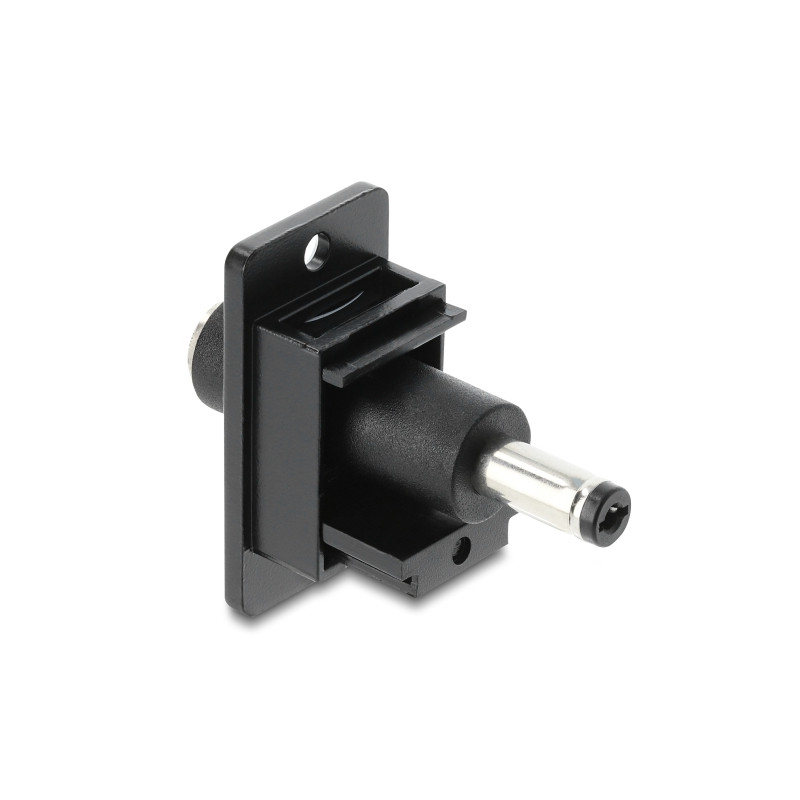 Delock Panel Mount DC 5,5 x 2,5 mm Buchse zu DC 5,5 x 2,1 mm Stecker schwarz