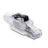 Delock RJ45 Stecker feldkonfektionierbar Cat.6A ungeschirmt transparent / schwarz