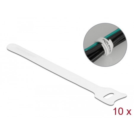 Delock Klett-Kabelbinder L 150 x B 12 mm weiß 10 Stück
