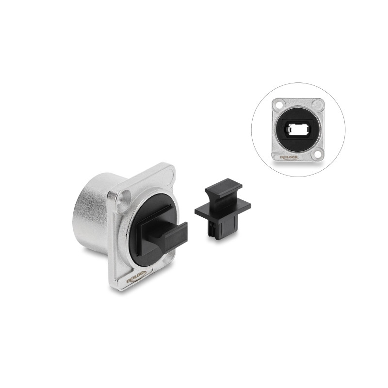 Delock D-Typ Modul MPO Buchse zu Buchse silber
