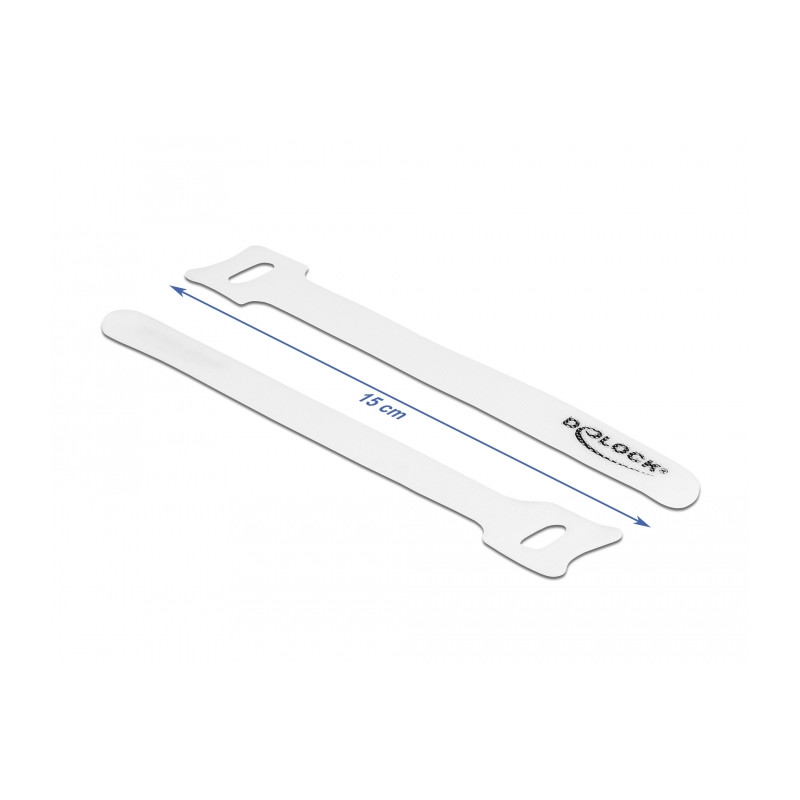 Delock Klett-Kabelbinder L 150 x B 12 mm weiß 10 Stück