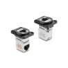 Delock D-Typ Modul RJ45 Buchse zu Buchse 90° gewinkelt Cat.6A schwarz / silber