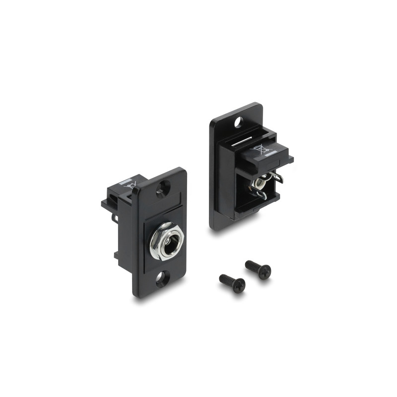 Delock Panel Mount DC 5,5 x 2,5 mm Buchse schwarz