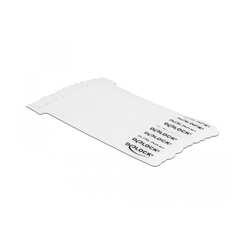 Delock Klett-Kabelbinder L 150 x B 12 mm weiß 10 Stück