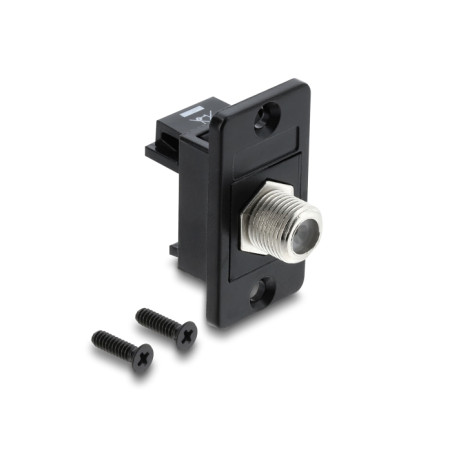Delock Panel Mount F Buchse zu F Buchse schwarz