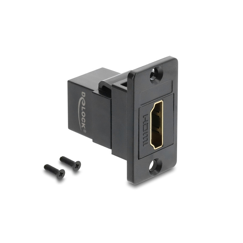 Delock Panel Mount HDMI Buchse zu Buchse 4K schwarz