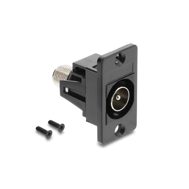 Delock Panel Mount IEC Stecker zu F Buchse schwarz