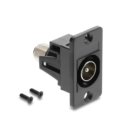 Delock Panel Mount IEC Stecker zu F Buchse schwarz