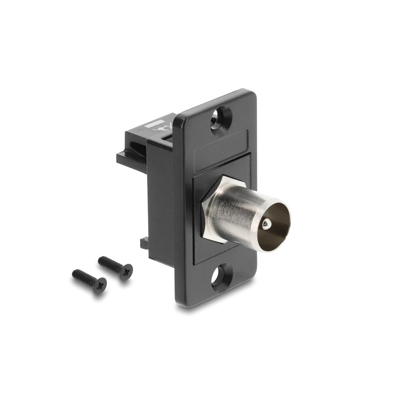 Delock Panel Mount IEC Stecker zu F Buchse schwarz