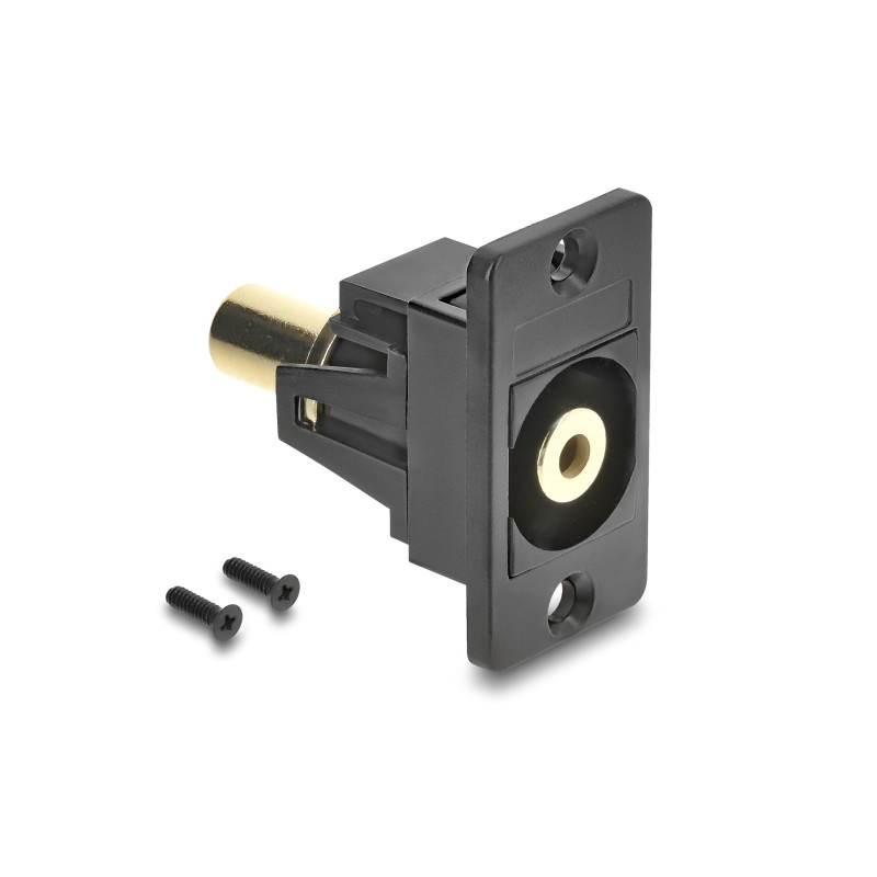 Delock Panel Mount Klinkenbuchse 3,5 mm 3 Pin zu Klinkenbuchse 3,5 mm 3 Pin vergoldet schwarz
