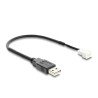 Delock Lüfterkabel USB 2.0 Typ-A Stecker zu 3 Pin (2 Pins belegt) Lüfteranschluss-Stecker 20 cm