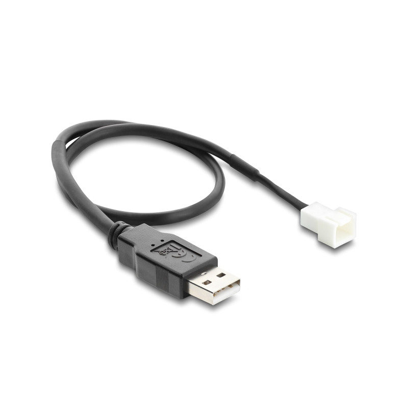 Delock Lüfterkabel USB 2.0 Typ-A Stecker zu 3 Pin (2 Pins belegt) Lüfteranschluss-Stecker 30 cm