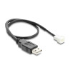 Delock Lüfterkabel USB 2.0 Typ-A Stecker zu 3 Pin (2 Pins belegt) Lüfteranschluss-Stecker 30 cm