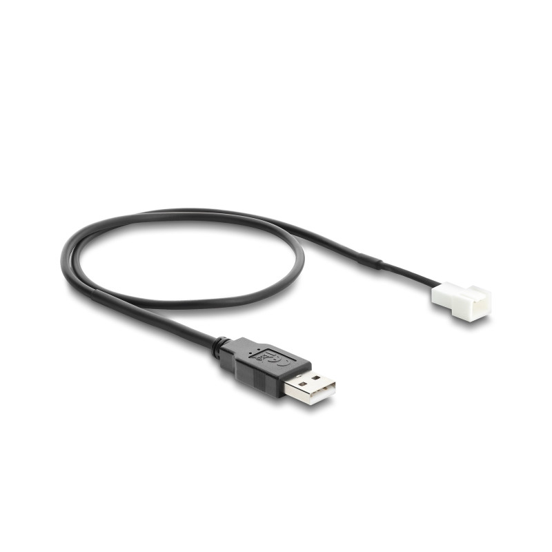 Delock Lüfterkabel USB 2.0 Typ-A Stecker zu 3 Pin (2 Pins belegt) Lüfteranschluss-Stecker 50 cm