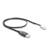 Delock Lüfterkabel USB 2.0 Typ-A Stecker zu 3 Pin (2 Pins belegt) Lüfteranschluss-Stecker 50 cm
