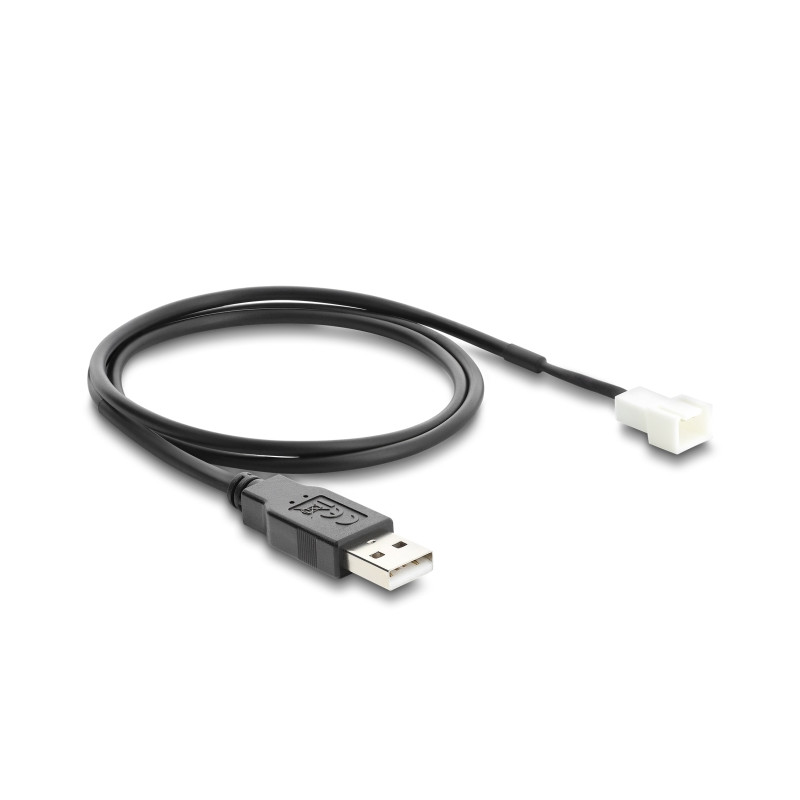 Delock Lüfterkabel USB 2.0 Typ-A Stecker zu 3 Pin (2 Pins belegt) Lüfteranschluss-Stecker 70 cm
