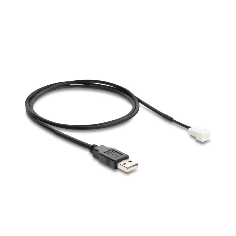 Delock Lüfterkabel USB 2.0 Typ-A Stecker zu 3 Pin (2 Pins belegt) Lüfteranschluss-Stecker 1 m