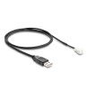 Delock Lüfterkabel USB 2.0 Typ-A Stecker zu 3 Pin (2 Pins belegt) Lüfteranschluss-Stecker 1 m