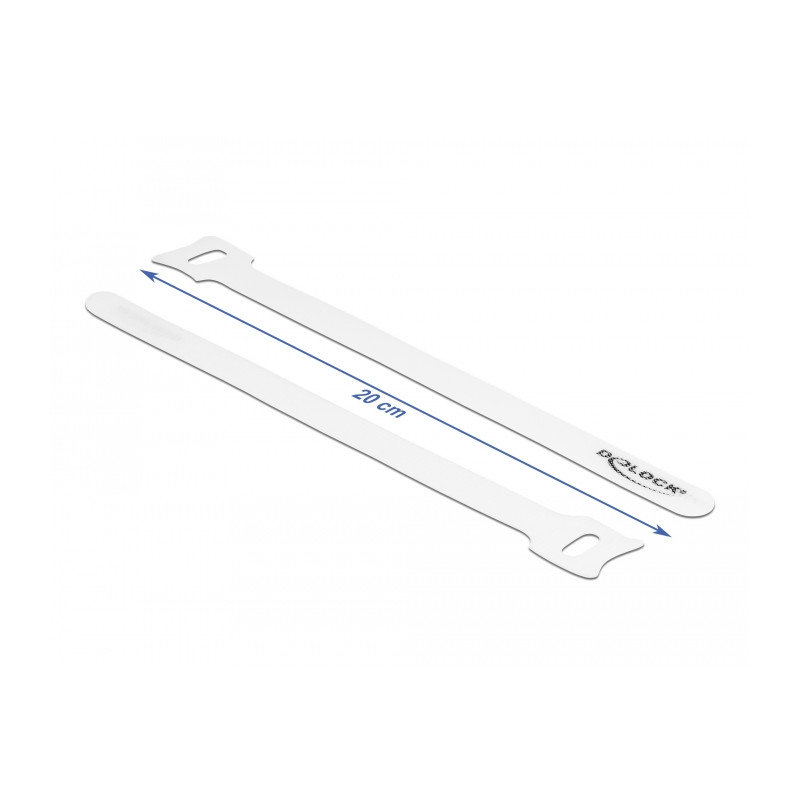 Delock Klett-Kabelbinder L 200 x B 12 mm weiß 10 Stück