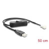 Delock Lüfterkabel USB 2.0 Typ-A Stecker zu 3 Pin (2 Pins belegt) Lüfteranschluss-Stecker mit Schalter 50 cm