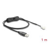 Delock Lüfterkabel USB 2.0 Typ-A Stecker zu 3 Pin (2 Pins belegt) Lüfteranschluss-Stecker mit Schalter 1 m