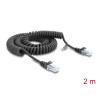 Delock RJ50 Spiralkabel Stecker zu Stecker 2 m schwarz