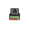 Delock RJ45 Buchse zu Terminalblock mit Drucktaster Adapter 90° gewinkelt
