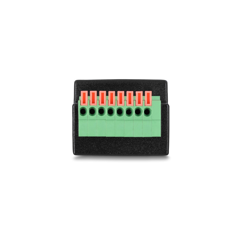 Delock RJ45 Buchse zu Terminalblock mit Drucktaster Adapter 90° gewinkelt