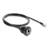 Delock Kabel RJ12 Stecker zu RJ12 Buchse zum Einbau 1 m schwarz