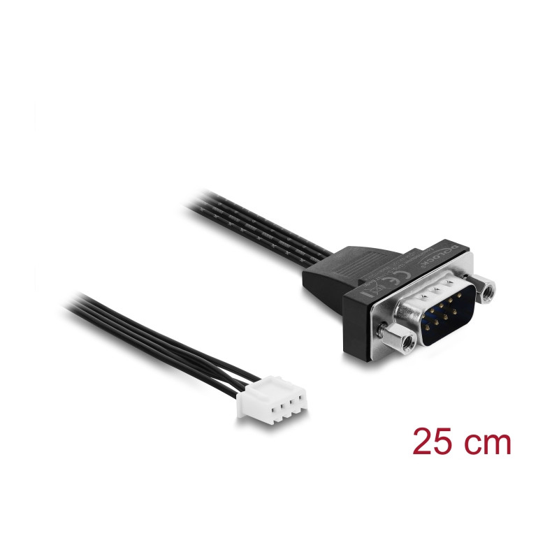 Delock Serielles Anschlusskabel RS-232 D-Sub 9 Pin Stecker zu JST XH 4 Pin Pfostenbuchse 25 cm