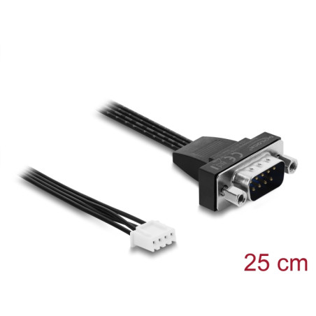 Delock Serielles Anschlusskabel RS-232 D-Sub 9 Pin Stecker zu JST XH 4 Pin Pfostenbuchse 25 cm