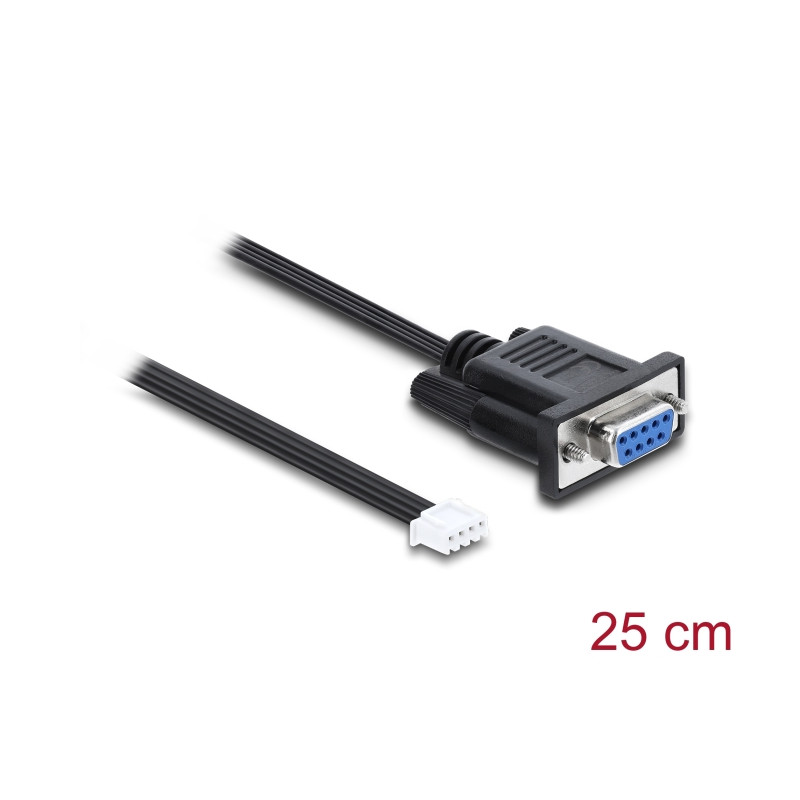 Delock Serielles Anschlusskabel RS-232 D-Sub 9 Buchse zu JST XH 4 Pin Pfostenbuchse 25 cm