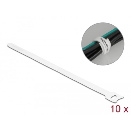 Delock Klett-Kabelbinder L 250 x B 12 mm weiß 10 Stück