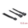 Delock Y-Lüfterkabel 1 x 4 Pin PWM Buchse zu 2 x 4 Pin PWM Stecker mit Geflechtummantelung 13,5 cm schwarz