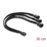 Delock Lüfterkabel Splitter 1 x 4 Pin PWM Buchse zu Stecker + 2 x 4 Pin Stecker (3 Pins belegt) mit Geflechtummantelung 30 cm sc