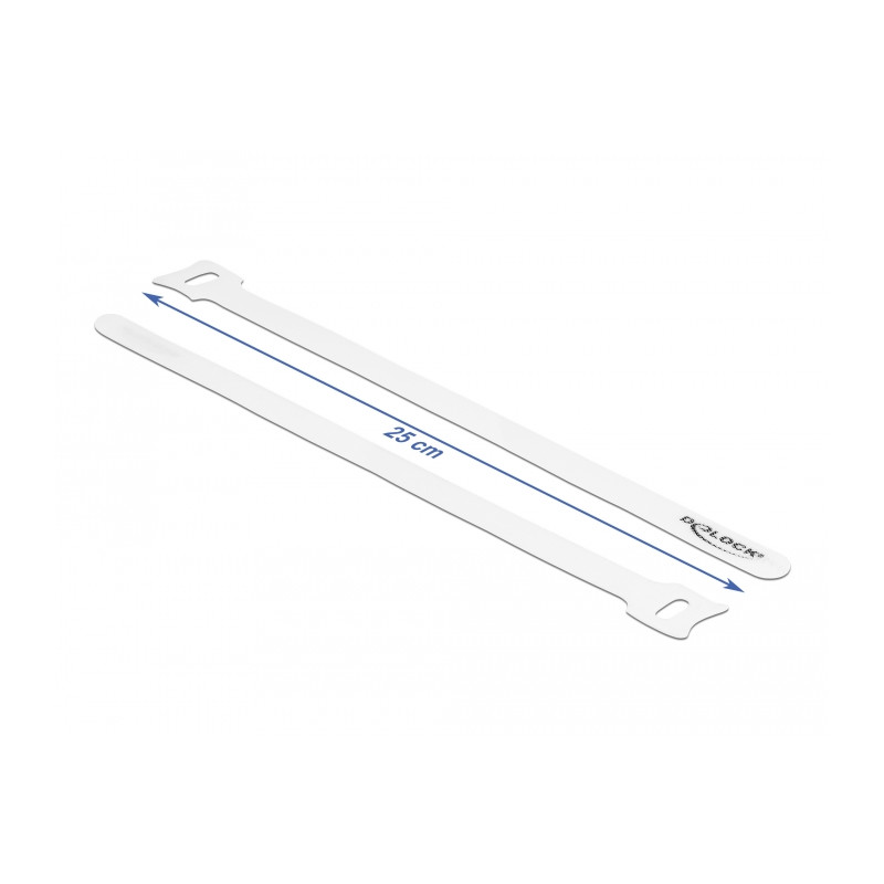 Delock Klett-Kabelbinder L 250 x B 12 mm weiß 10 Stück