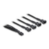 Delock Lüfterkabel Splitter 1 x 4 Pin PWM Buchse zu Stecker + 3 x 4 Pin Stecker (3 Pins belegt) mit Geflechtummantelung 40 cm sc