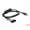 Delock Lüfterkabel USB Typ-A Stecker zu 2 x 4 Pin Lüfteranschluss-Stecker (2 Pins belegt) mit Schalter 1 m